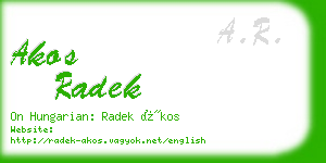 akos radek business card